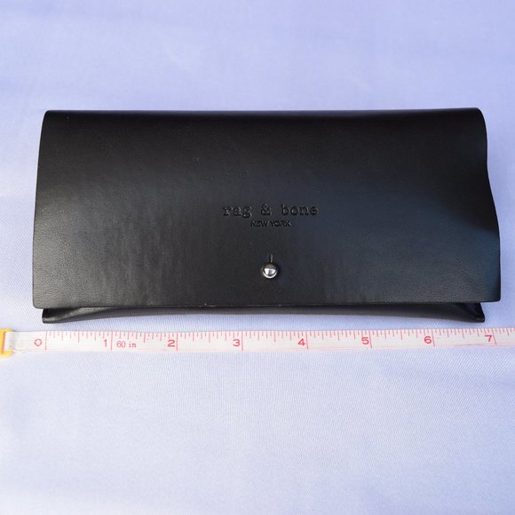 Rag & Bone Sunglasses Eyeglasses Case ,Black Soft Leather, Black Drawstring Bag - Picture 7 of 12